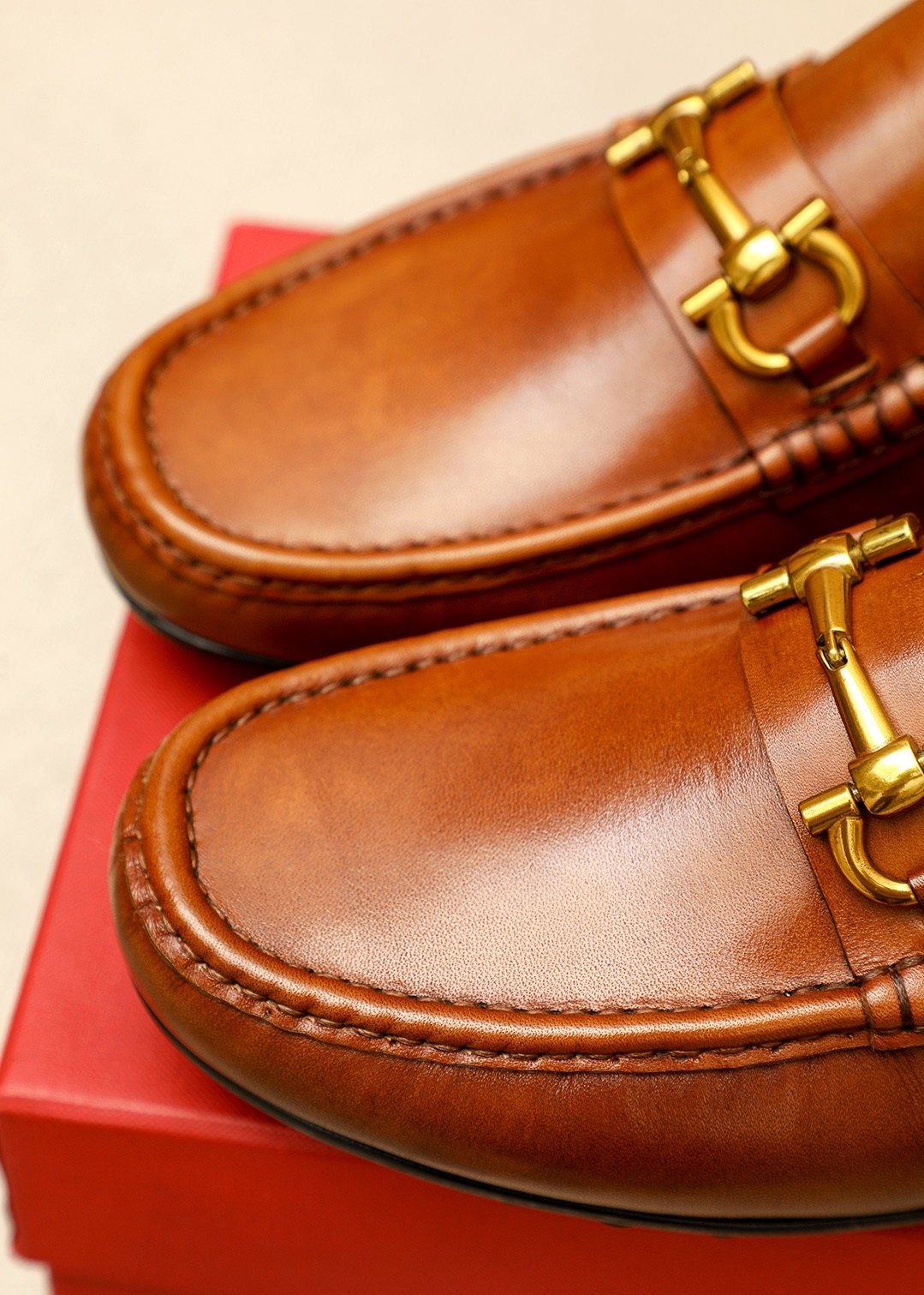 Ferragamo Brown Bit Loafers — detail