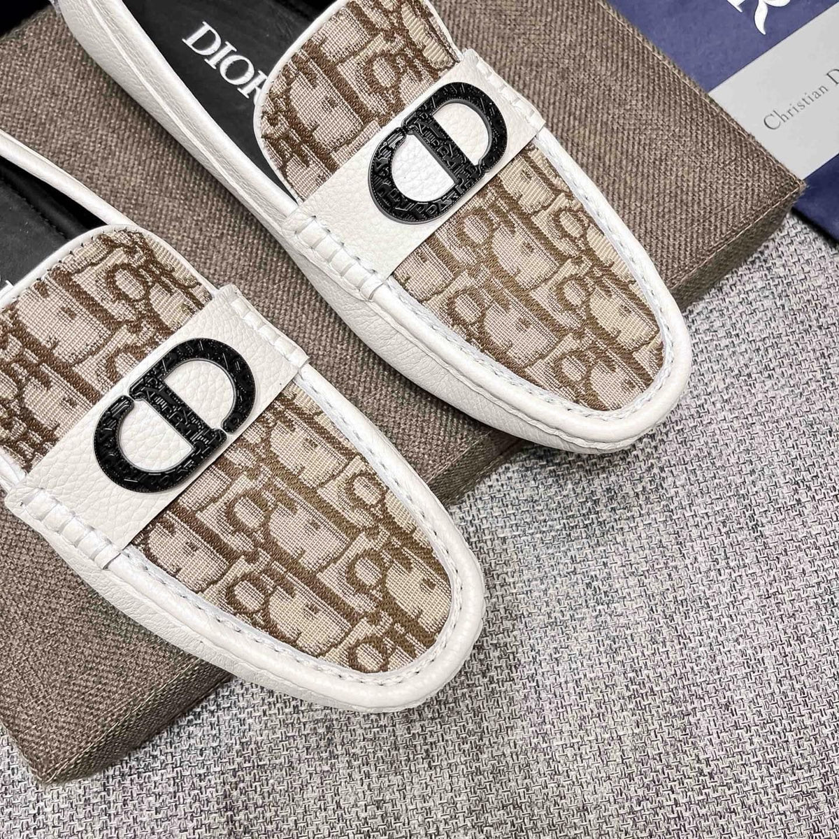 Dior Patterned Vamp Loafers — side