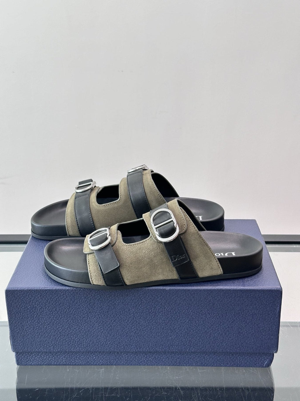 Dior Two-Strap Slide Sandals — side