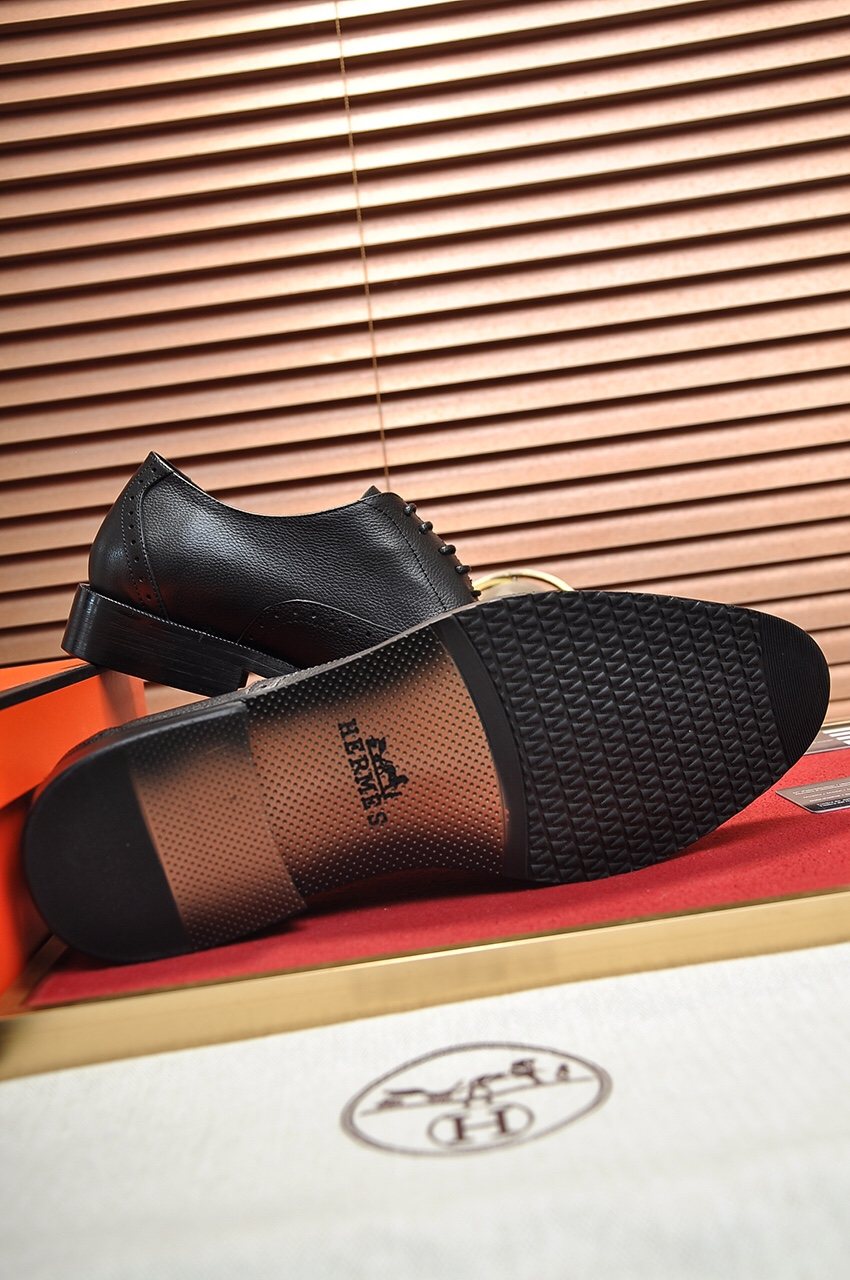 Hermès Perforated Leather Lace-Up Dress Shoes — back