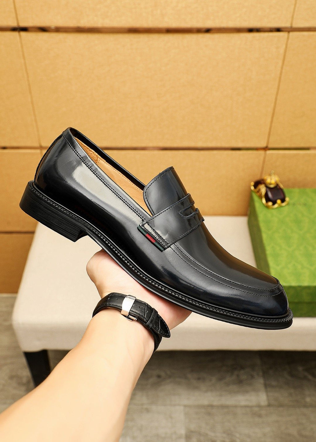 Gucci Polished Penny Loafers — model