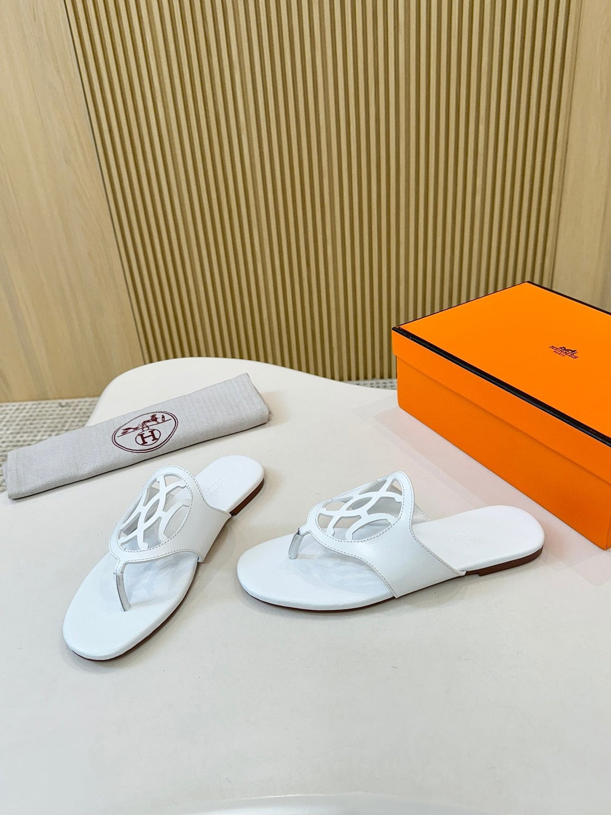 Hermès Cutout Strap Slide Sandals — side